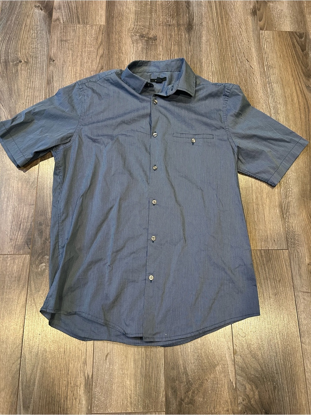 Alfani Men's Short-Sleeve Button-Down Shirt in Navy Blue